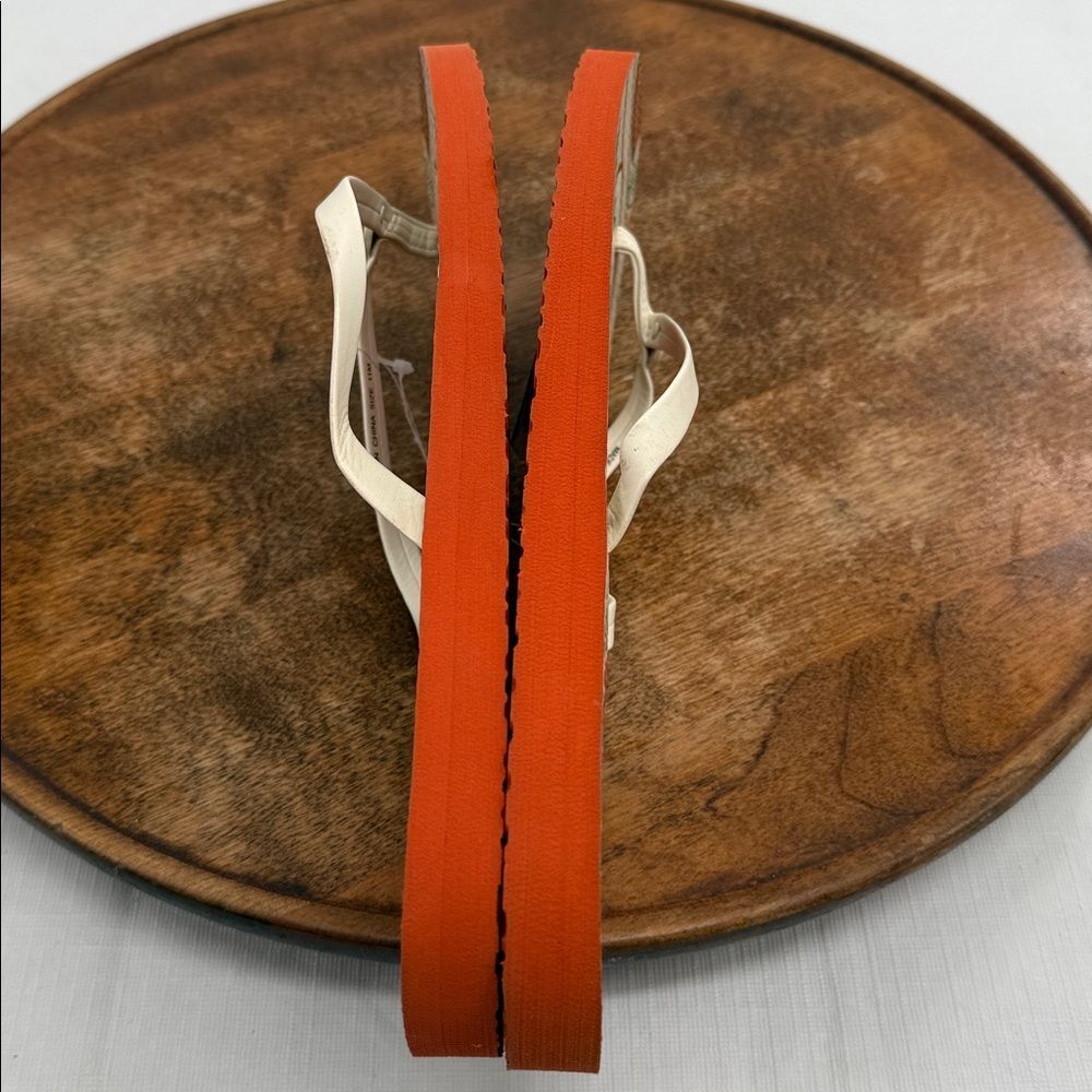 Tory Burch Sandals Wm 11 Thong Flip Flops Fall Orange Cream Cloud/Fruit Basket - Picture 7 of 9